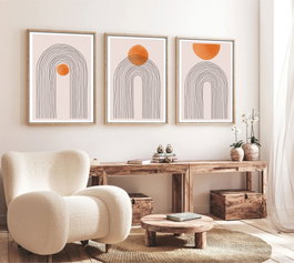 Wallity Conjunto de 3 Cuadros Decorativos Enmarcados 30 x 40 cm